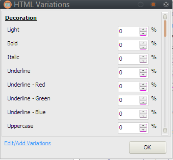HTML Variations