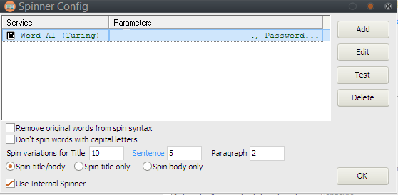 Spinner Configuration